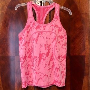 Lululemon Swiftly Racerback tank, size 6 pink